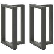 Set di 2 gambe per tavolo da pranzo a forma di T 50 x 35 x 73 cm con piedini regolabili design moderno acciaio antracite 02_0057319