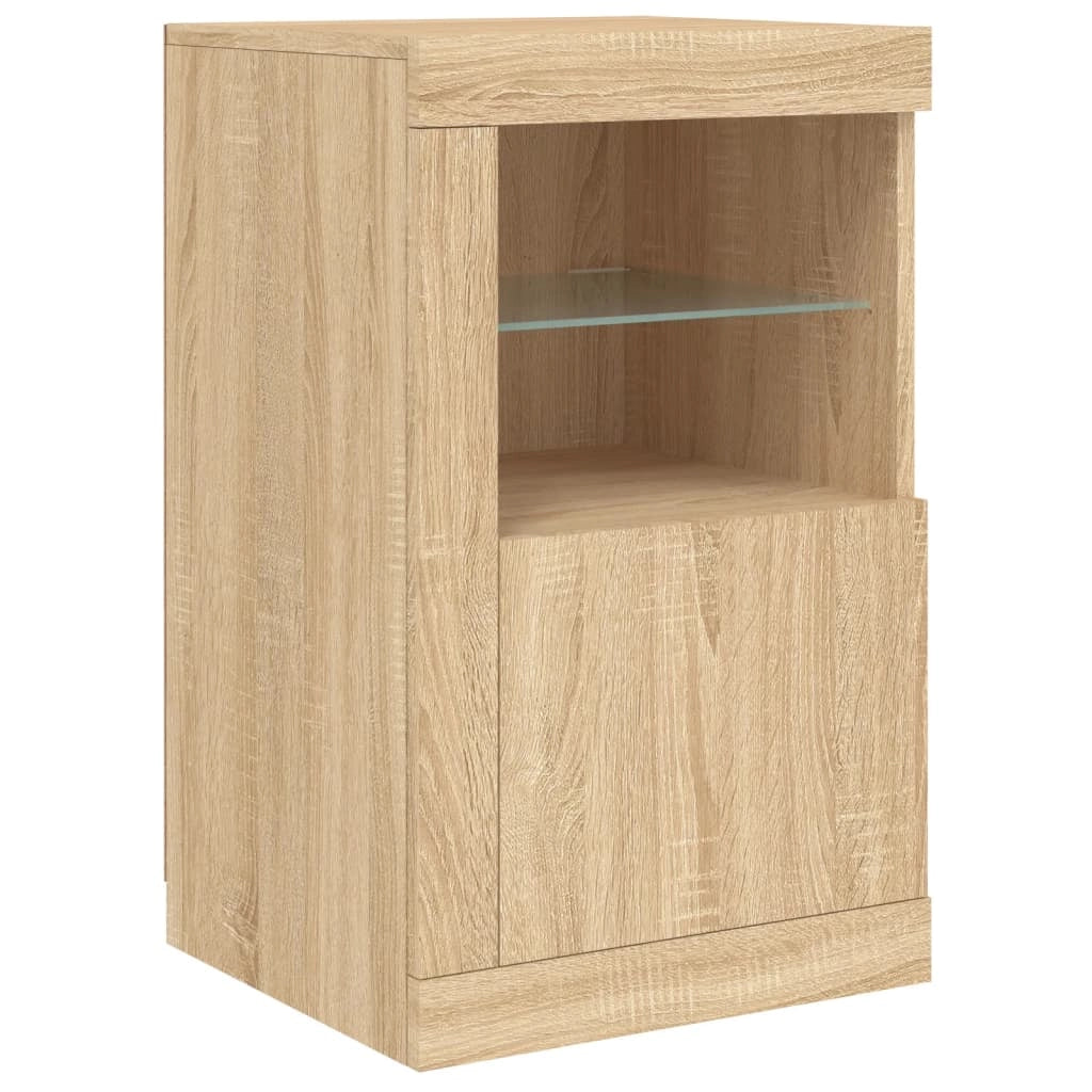 Buffet credenza cassettiera armadio mobile contenitore organizer per cucina soggiorno salotto con luci LED Sonoma 164 x 37 x 67 cm marrone 02_0029946