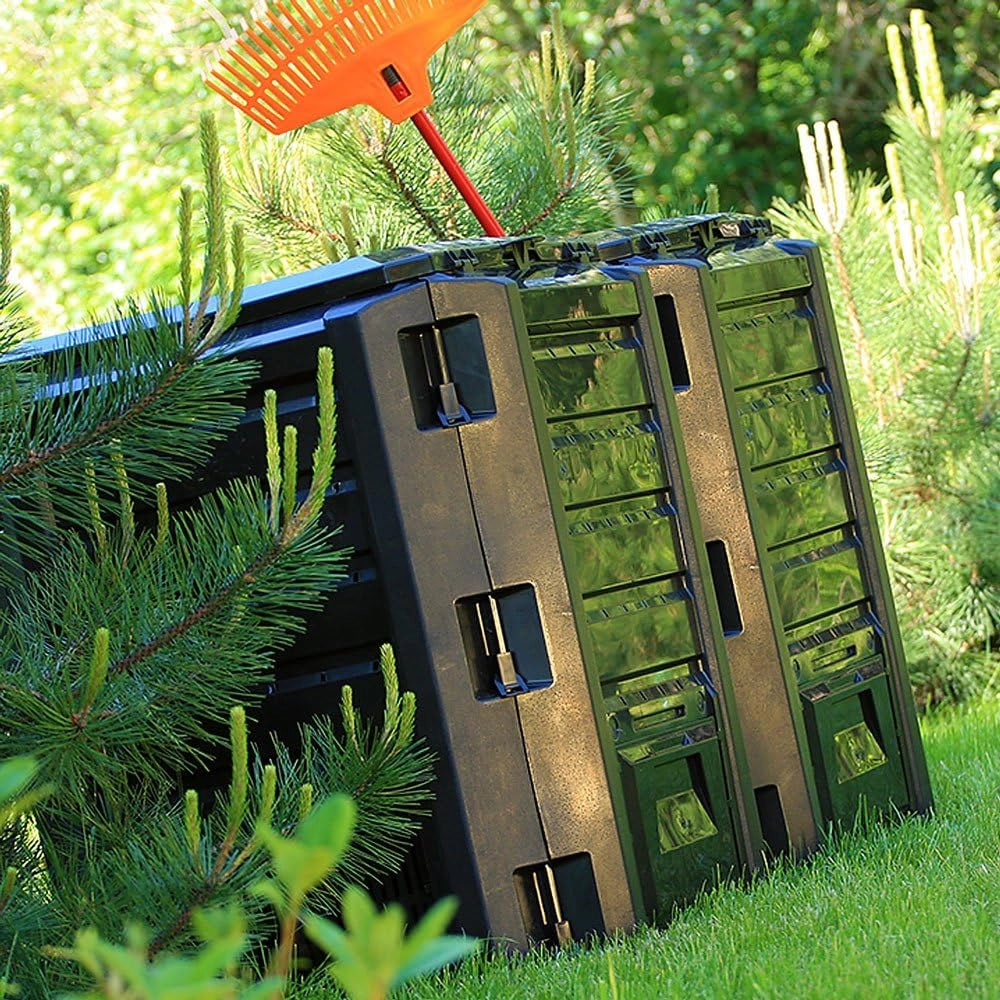 ® Compostiera 800L Compostaggio Veloce 135x72x83cm Composter Rapido Resistente alle Intemperie