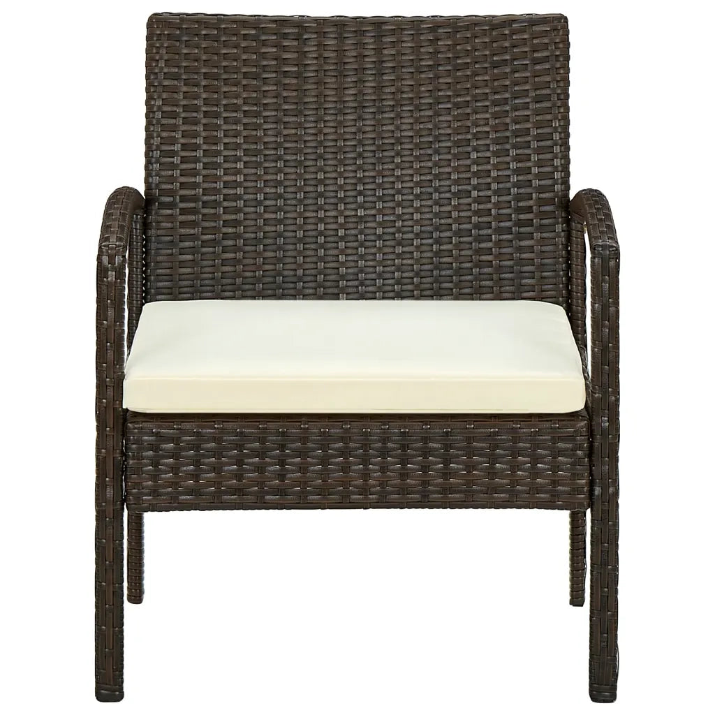 Sedia da Giardino con Cuscino in Polyrattan Marrone cod mxl 63490