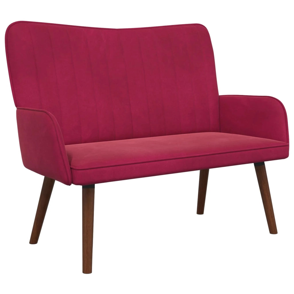 Sofa a Due Posti Rosso vino 115 x 61 x 87 cm Velluto