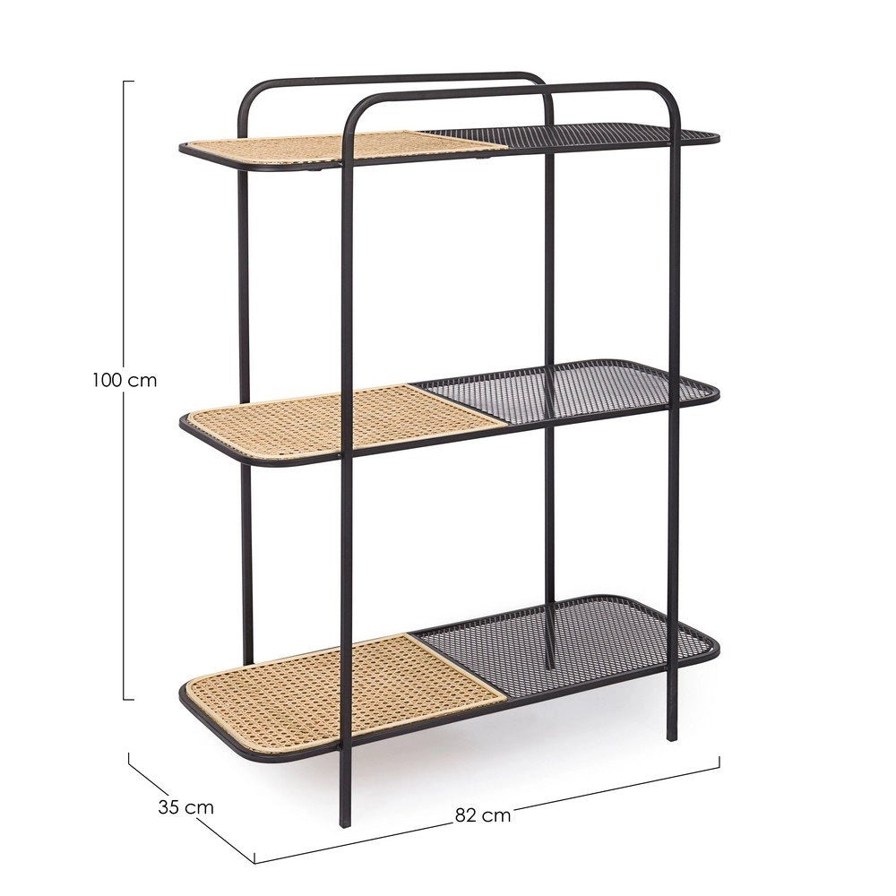 Libreria 3 Ripiani Acciaio Marrone Industriale da Interno - LIVIA