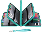 Etui con grande capacità - Etui per 204 matite colorate - Organizzatore con compartimenti - Maniglia portatile - Cerniera a zip - Ideale regalo per artisti