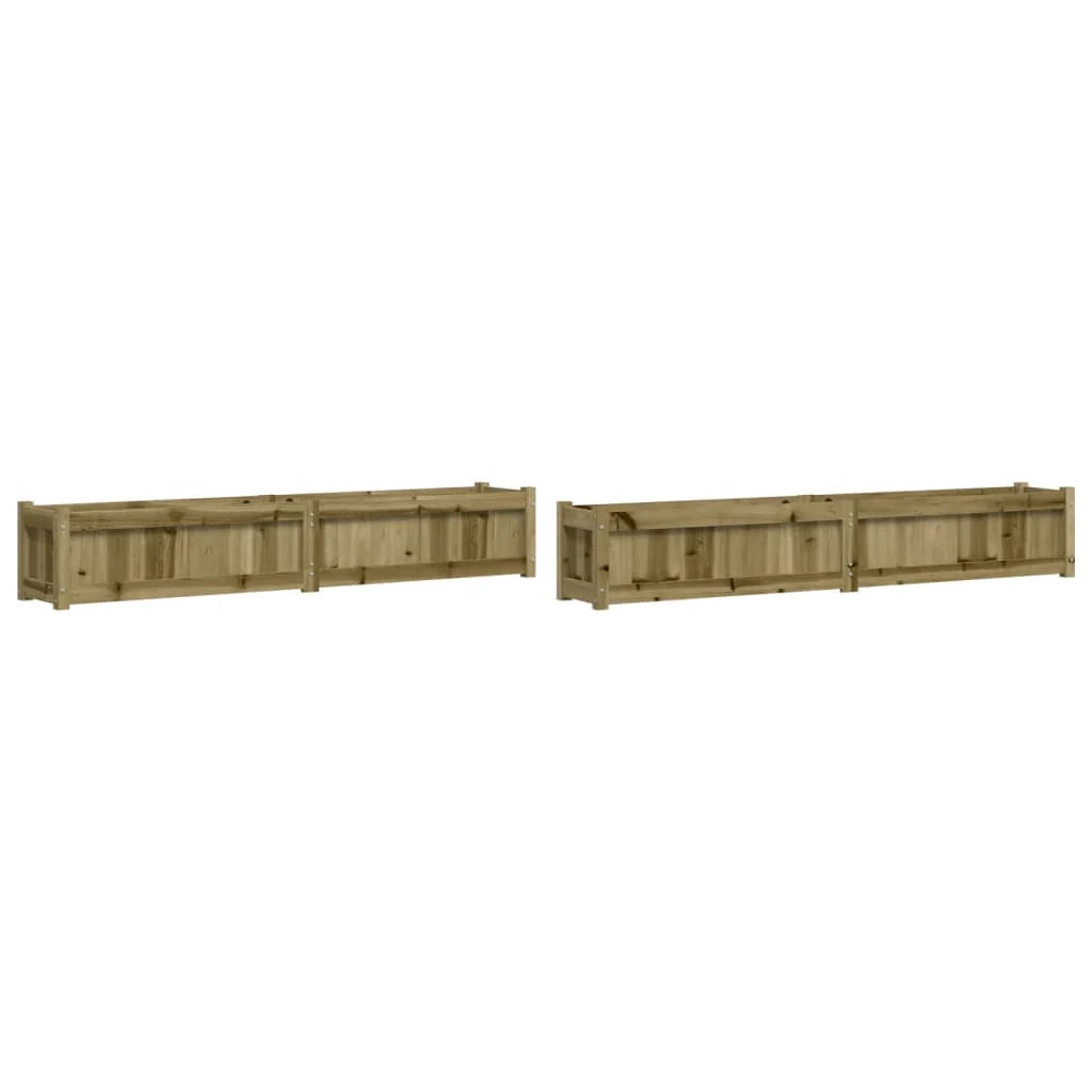 Fioriera aiuola rialzata fioriera aiuola giardino terrazza set da 2 legno di pino impregnato marrone 02_0039028