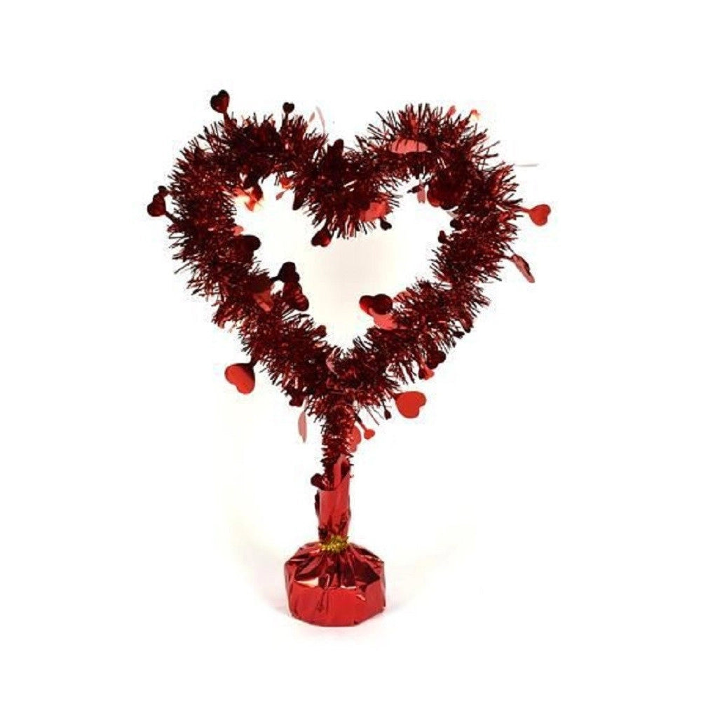 Trade Shop - Ghirlanda A Forma Di Cuore Rosso Cuoricini Con Base Decorazione San Valentino -
