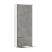 Mobile 2 Ante 2 Cassetti H182 L71 Kit Ossido Bianco cm 71x41x182h - Sarmog