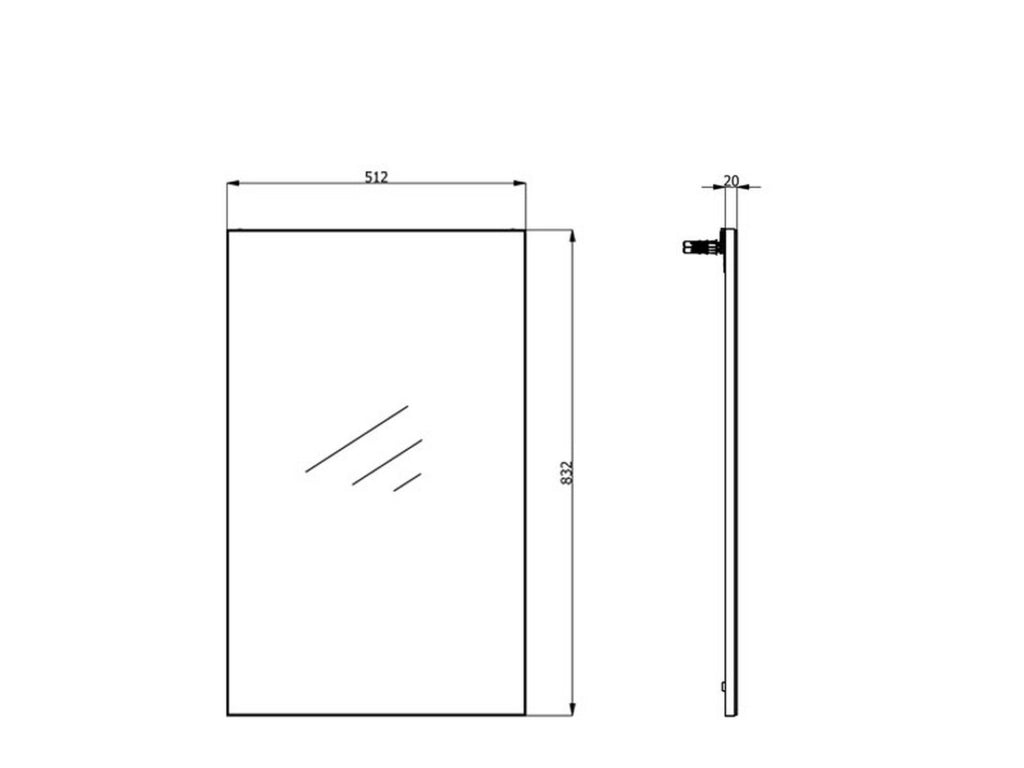 Martis, Specchio kit Fissaggio a Muro Incluso, 51x83h cm Marrone