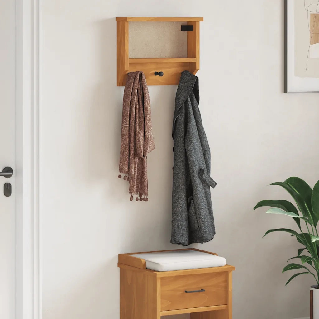 Appendiabiti da Parete SANDNES 45x12x35 cm in Legno di Pino CFW6273898