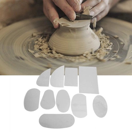 Schraper per 10 pezzi - Spatola in acciaio inossidabile per argilla - Spatola per scultura - Strumenti per modellatore - Compatta e leggera - Adatta per scultori