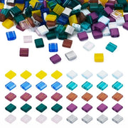 Racchette in vetro 200 pezzi - 2 fori - Mini rettangolari - 10 colori - Alta qualità