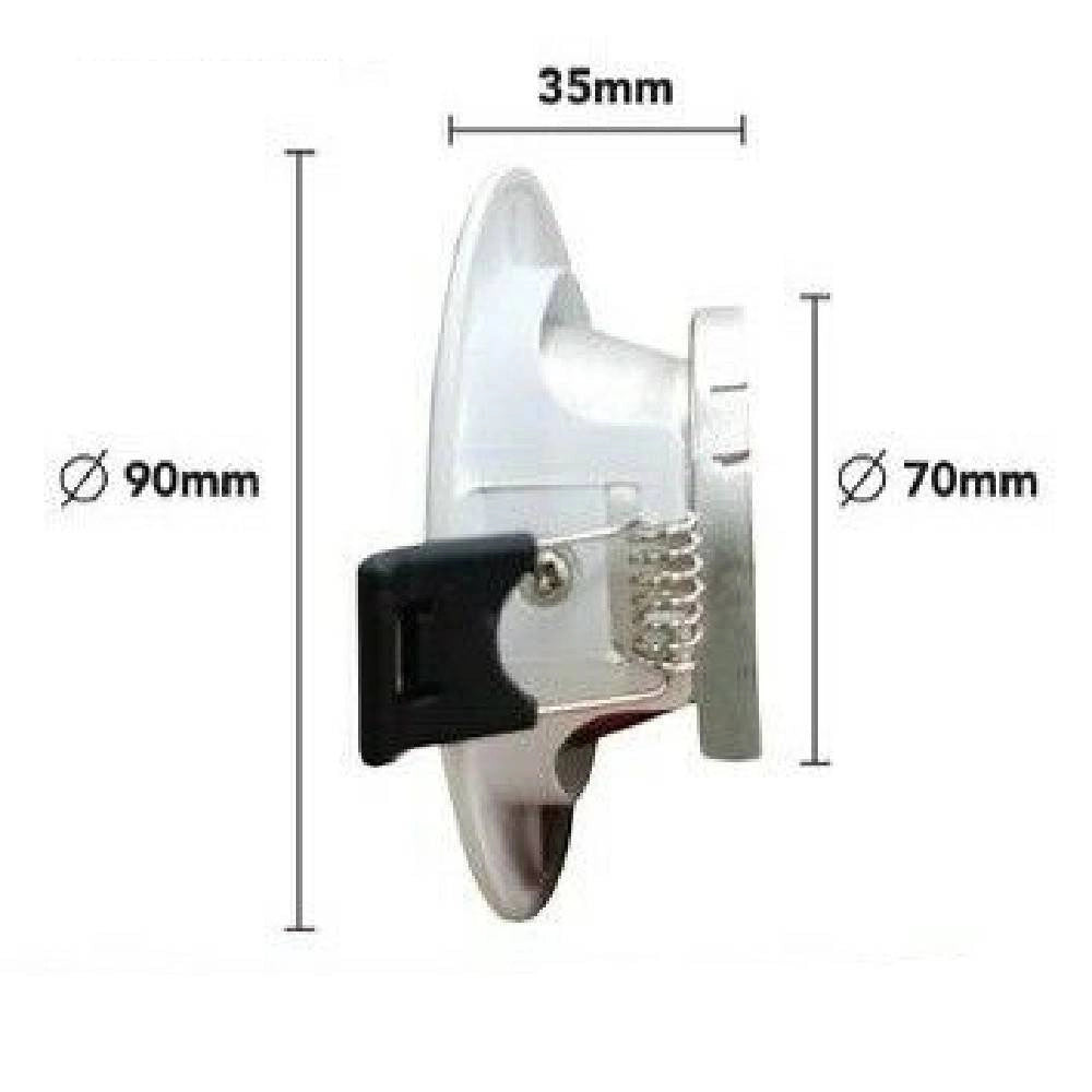 Trade Shop - Porta Faretto Ad Incasso Orientabile Attacco Gu10 Bianco E Nero P27-gu10-n -