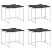 Sgabelli Giardino con Cuscini 4 pz Bianchi Acciaio e Textilene CFW2805211