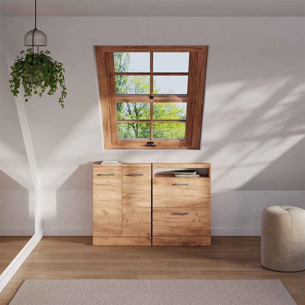 Mobile sottotetto Rion Rovere dorato/Rovere dorato con 2 cassetti Vicco