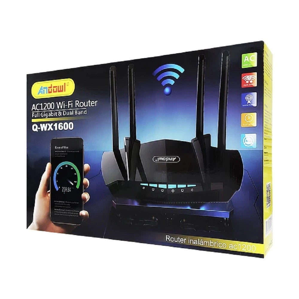 Trade Shop - Router Wireless Ac1200 Wifi 2.4ghz+5ghz Full Gigabit Dual Band Wps Casa Q-wx1600 -