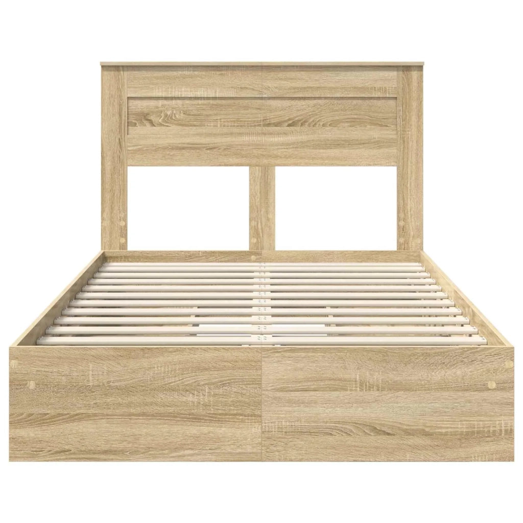 Letto con Contenitore con testiera Rovere Sonoma 120 x 200 cm 3409929