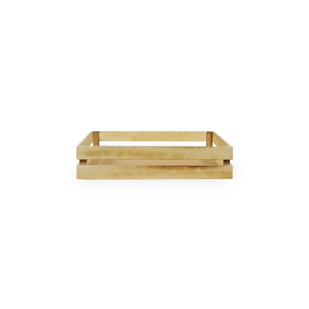 Cassette contenitori in Legno naturale Fiammato da 5 Pezzi 24 x 14 x h 5 cm