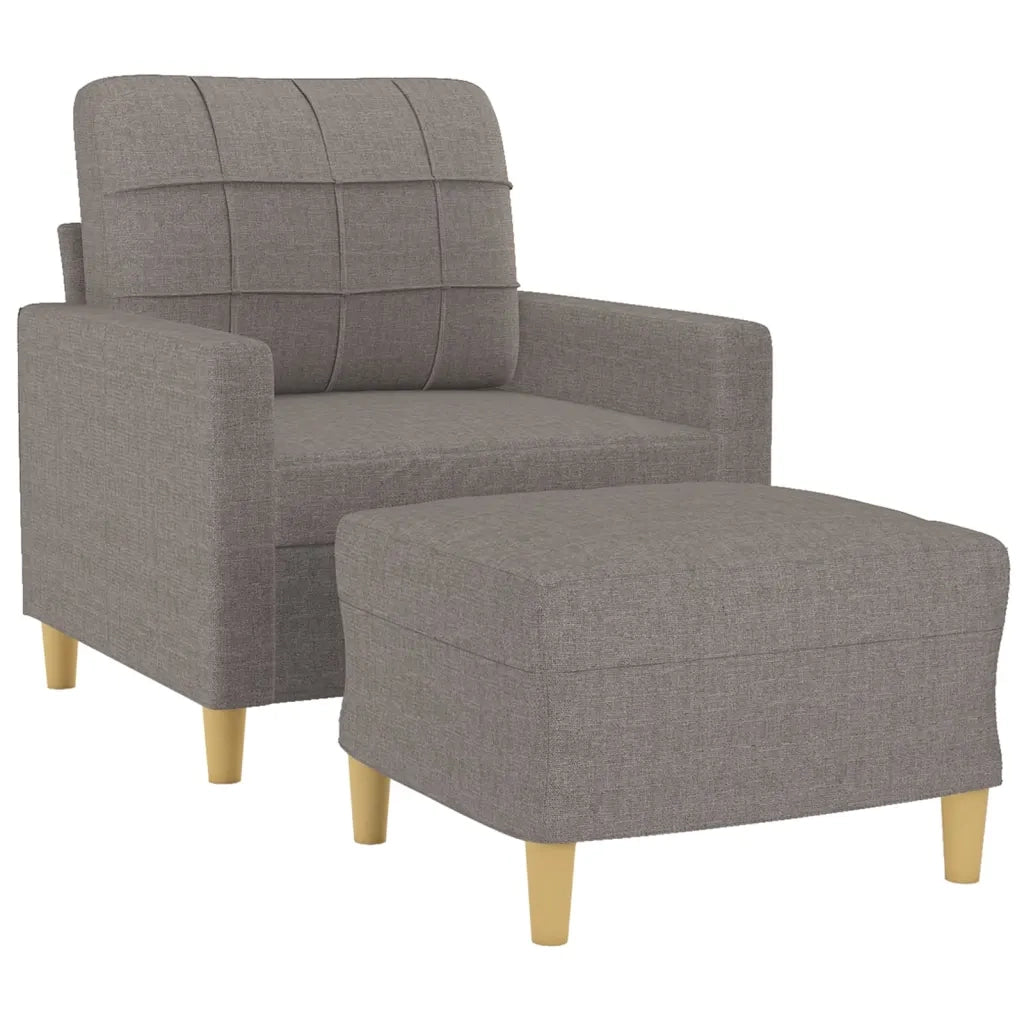 Divano Sedia-Poltrona con Poggiapiedi Tortora 60 cm in Tessuto 992447