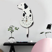 Orologio da Parete con Pendolo per Animali Acrilico per Camera da Letto, Camera dei Bambini, Sala da Pranzo, Cucina e Decorazione Interna - (42 cm x 18 cm) Bianco