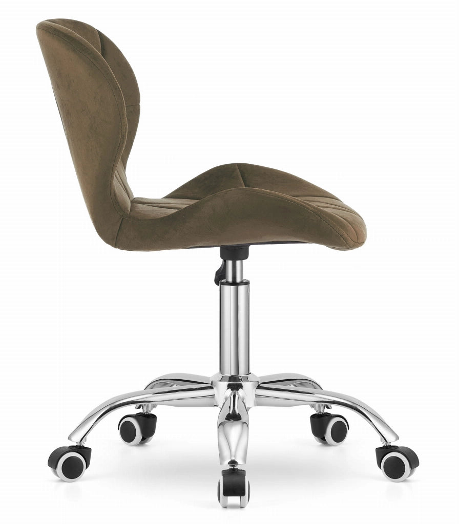 Sedia girevole ergonomica Valora AVOLA in velluto marrone per ufficio