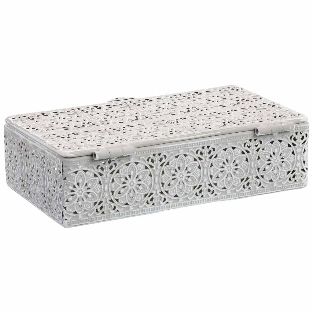 Scatola in metallo bianco 20.5x12.5x6h cmh cm