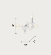 APPLIQUE CHERUBINI 1 LUCE TORTORA E CROMO ATTACCO E14 H.22CM