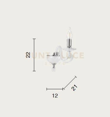 APPLIQUE CHERUBINI 1 LUCE TORTORA E CROMO ATTACCO E14 H.22CM