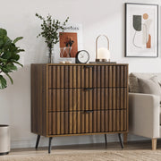 Cassettiera 80x39x78 cm con 3 cassetti in MDF noce
