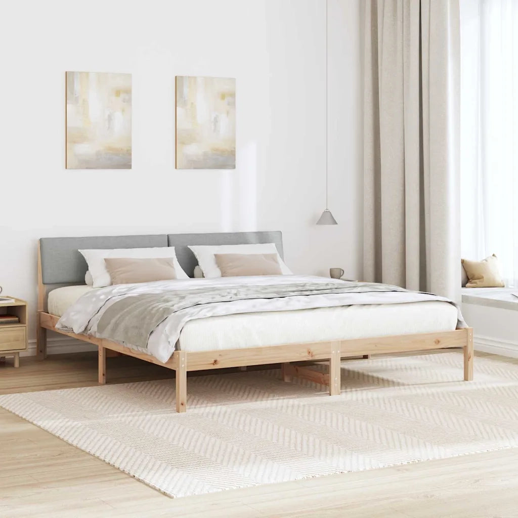 Struttura del Letto Marrone e grigio chiaro 200 x 200 cm