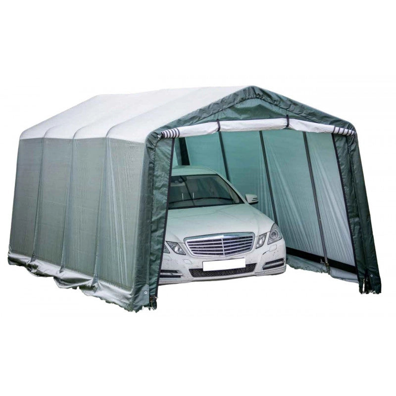 Casetta da giardino in telo rinforzato 3,05x6,10 m – struttura in acciaio Ø34 mm – porta 230x190 cm – AT3061 Foresta