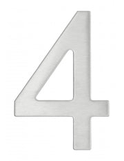 Numero 4 adesivo in acciaio inox, altezza 76 mm – THIRARD