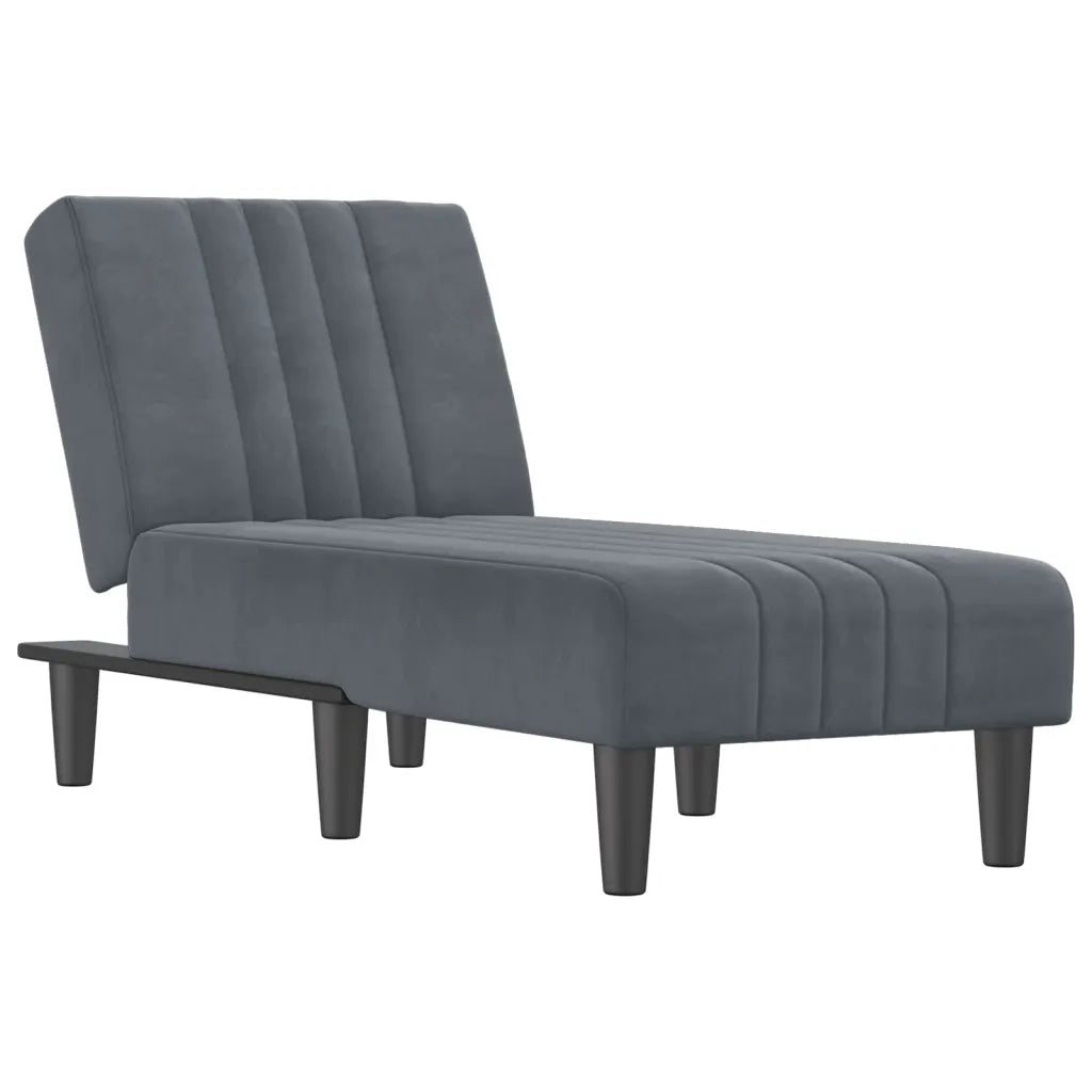 Chaise Longue in Velluto Grigio Scurocod mxl 94633