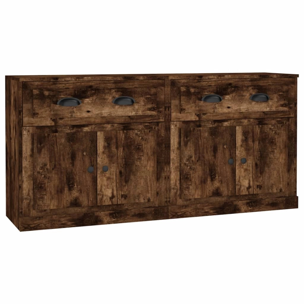 Buffet credenza cassettiera armadio mobile contenitore organizer cucina soggiorno salotti set di 2 legno ingegnerizzato marrone 02_0036757