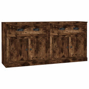 Buffet credenza cassettiera armadio mobile contenitore organizer cucina soggiorno salotti set di 2 legno ingegnerizzato marrone 02_0036757
