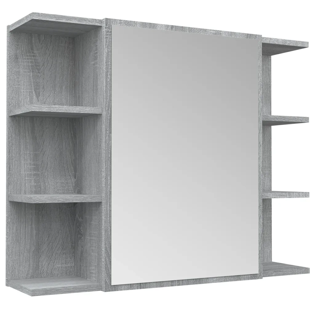 Mobile da Bagno Grigio Sonoma 80x20,5x64cm in Legno Multistrato 815523