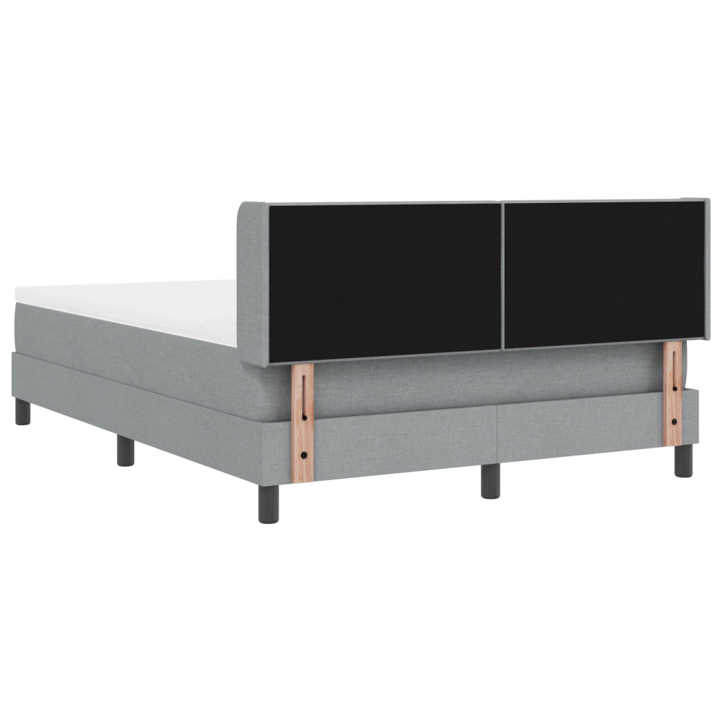 Letto a Molle con Materasso Grigio Chiaro 140x200 cm in Tessuto