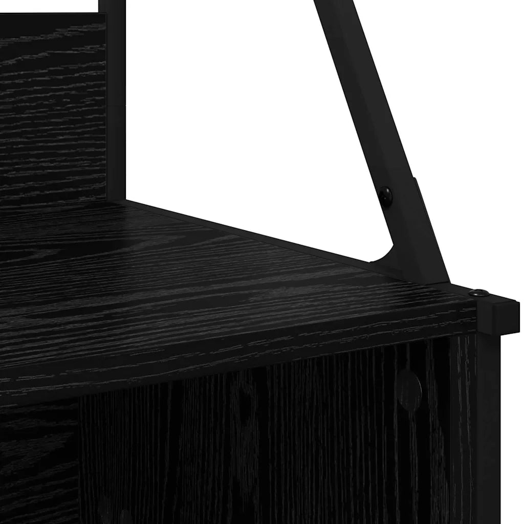 Stendibiancheria con lo scaffale Rovere Nero 100 x 41 x 184 cm