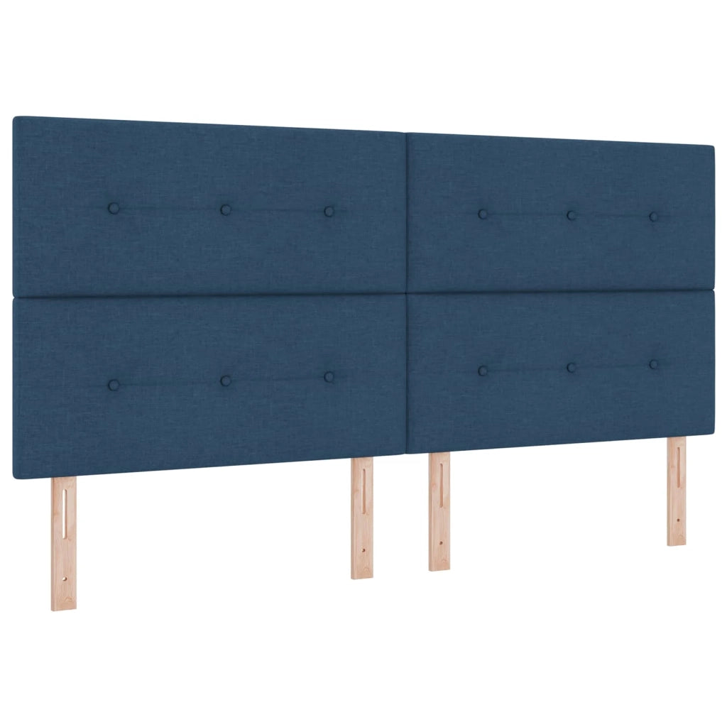 Letto con contenitore e materasso Blu 200 x 200 cm Tessuto 3459530