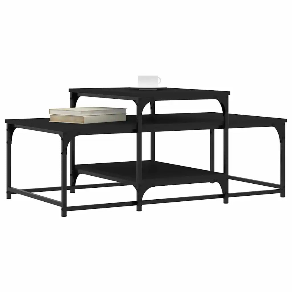 Tavolino da Salotto Nero 102x60x45 cm in Legno Multistrato 835314