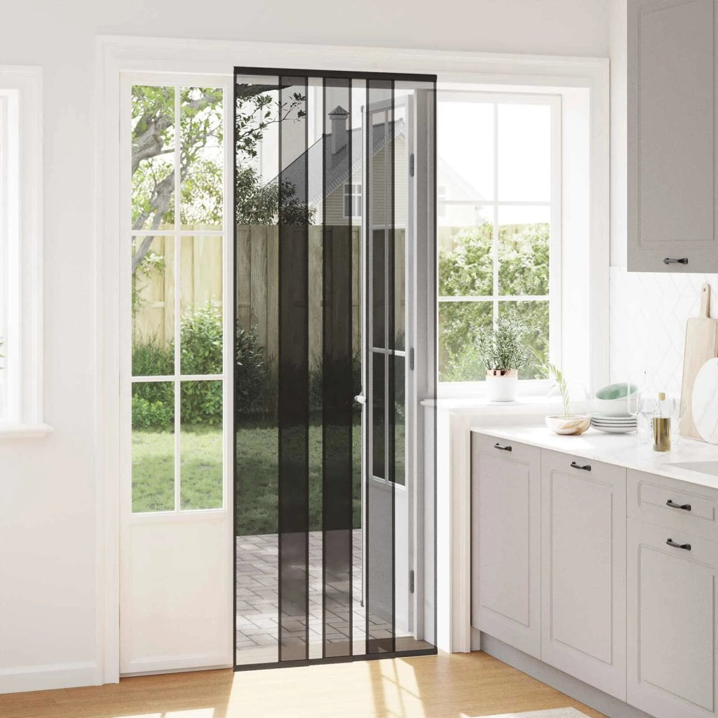 Zanzariera per porta con tenda in rete Nero poliestere CFW9317838