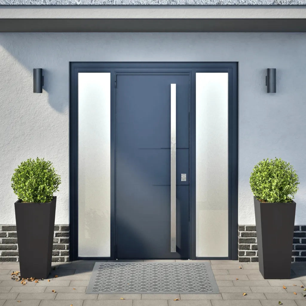 2 pz Fioriere | Cassetta per fiori | Vaso da Giardino Nere 35x35x75 cm in Acciaio