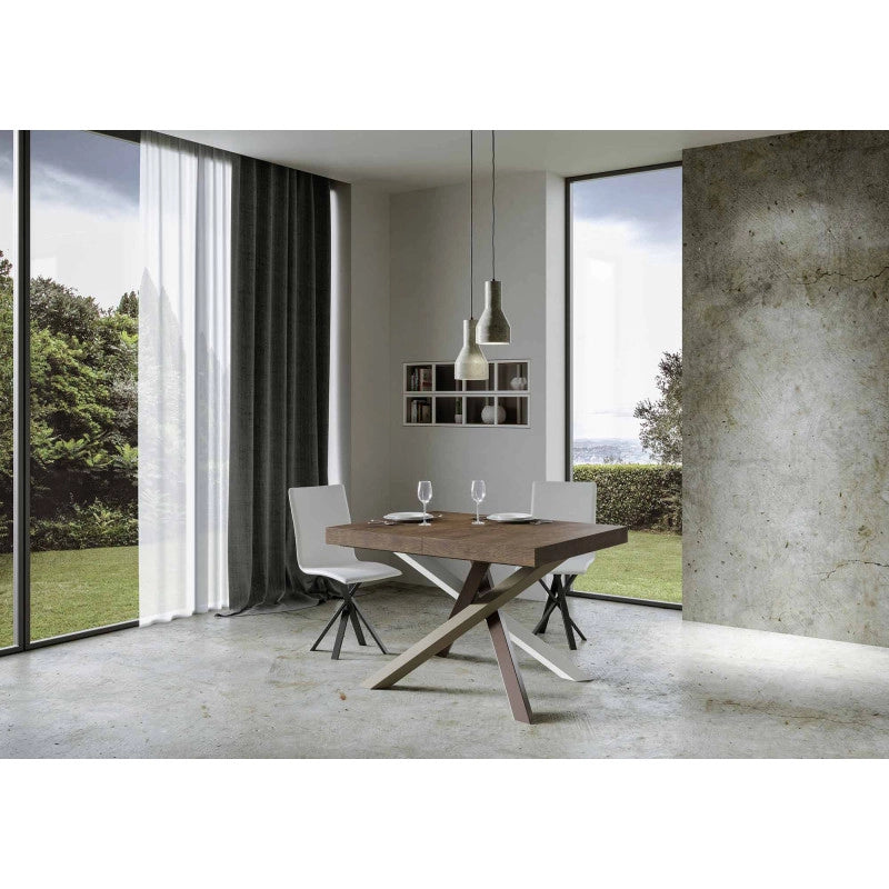 Tavolo allungabile 140/400x90 cm Volantis Premium telaio Multicolore 4/C - Noce