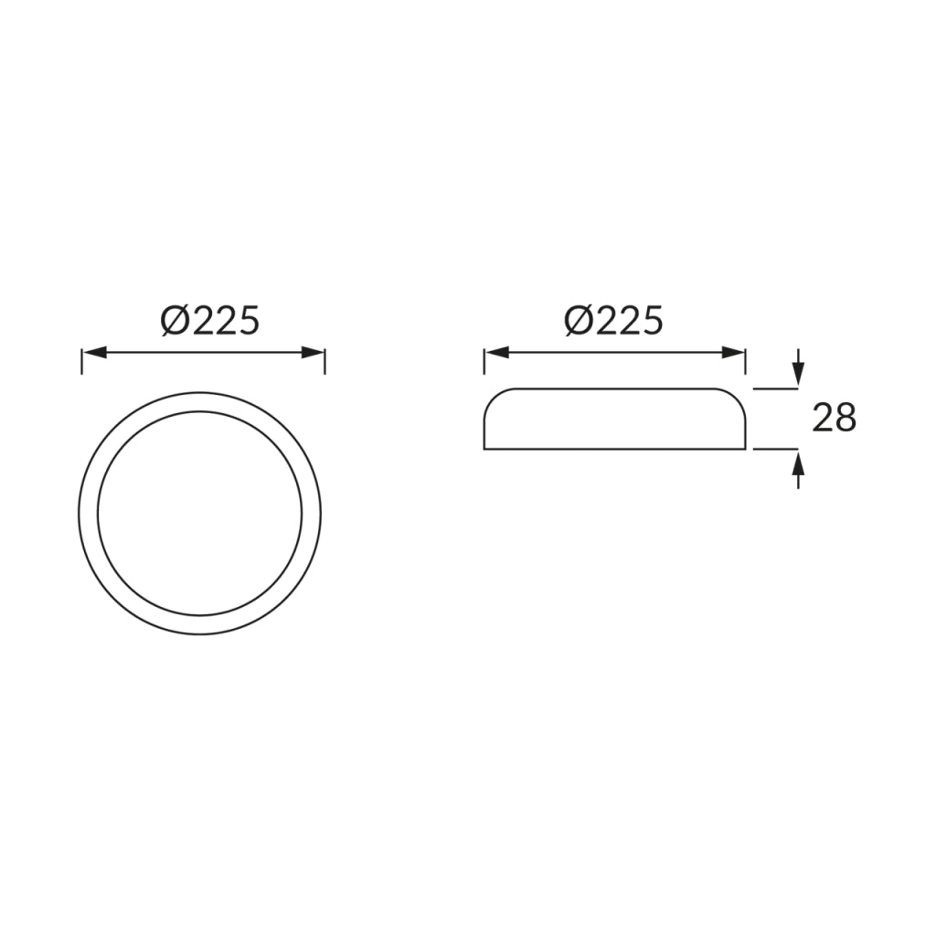 Plafoniera LED tonda 22,5cm 18W CCT legno NASTIA Struhm
