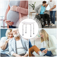 Sgabello per Doccia Bagno antiscivolo bianco altezza regolabile