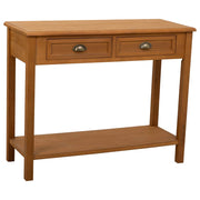 Mobile da ingresso in legno con 2 cassetti e 1 ripiano marrone 100x40x78