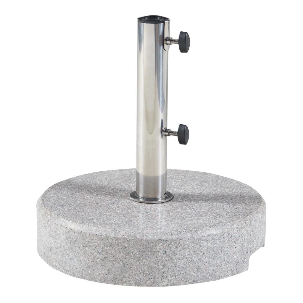Base rotonda per ombrellone da giardino in granito 38 x 9 cm grigio 03_0010260