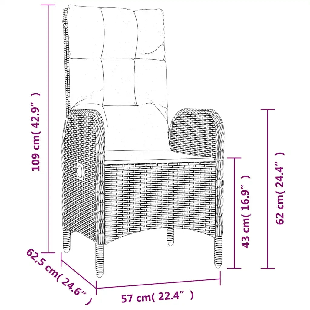 Sedie da Giardino 2 pz | Sedie da Esterno in Polyrattan Nero