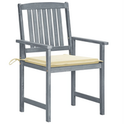 Sedie da Giardino con Cuscini 8 pz in Massello di Acacia Grigie 3078224