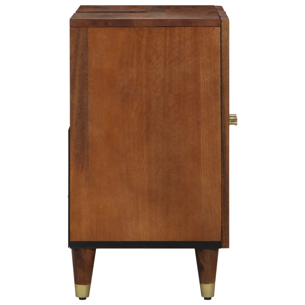 Mobile lavabo da bagno Marrone miele con dettagli dorati