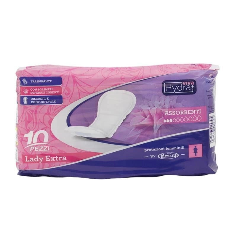 HYDRA VIVA+ ASSORBENTI LADY EXTRA IN CONFEZIONE DA 10 PEZZI PER INCONTINENZA