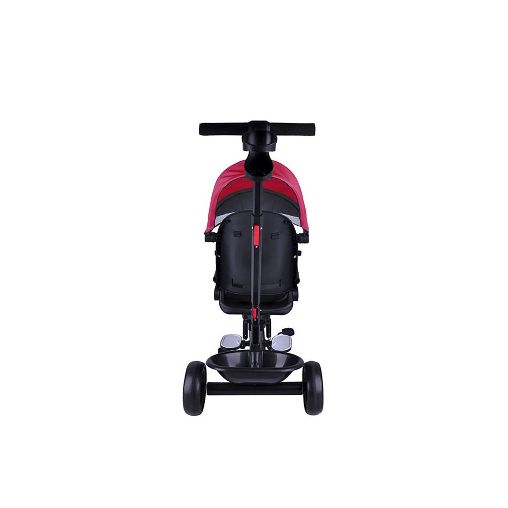 Passeggino Triciclo con Sedile Girevole 65x47x110 cm con Cappotta e Cestini Fucsia